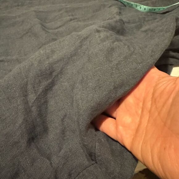 ALESSIA PACINI Women 1X %100 Linen Dark Blue Sleeveless Dress w Button Detail - Picture 7 of 9